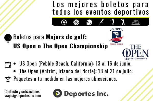 Boletos Majors de PGA, Boletos US Open golf, The Open Championship golf boletos
